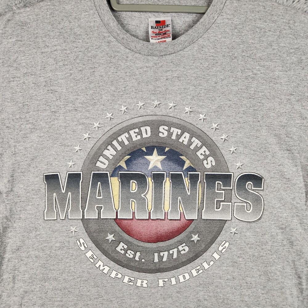 United States Marines Shirt Mens Large Gray Semper Fidelis Graphic USA Logo